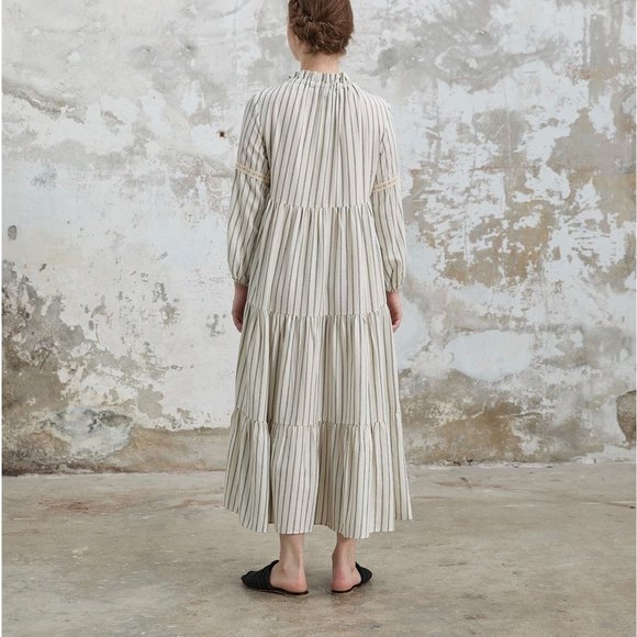 Fahhar Striped Midi Dress - Picture 2 of 11